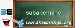 WordMeaning blackboard for subapennine